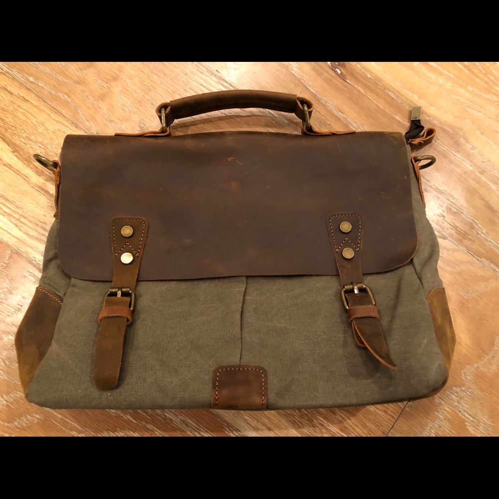 Leather/Canvas bag France NEW Le Cuir de Honfleur